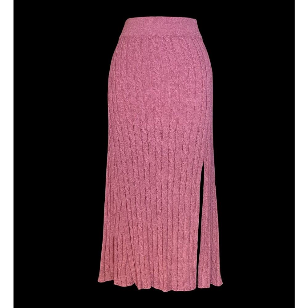 Anthropologie Current Air Angeline Sweater Midi Skirt Sz. Medium Cable Knit Boho